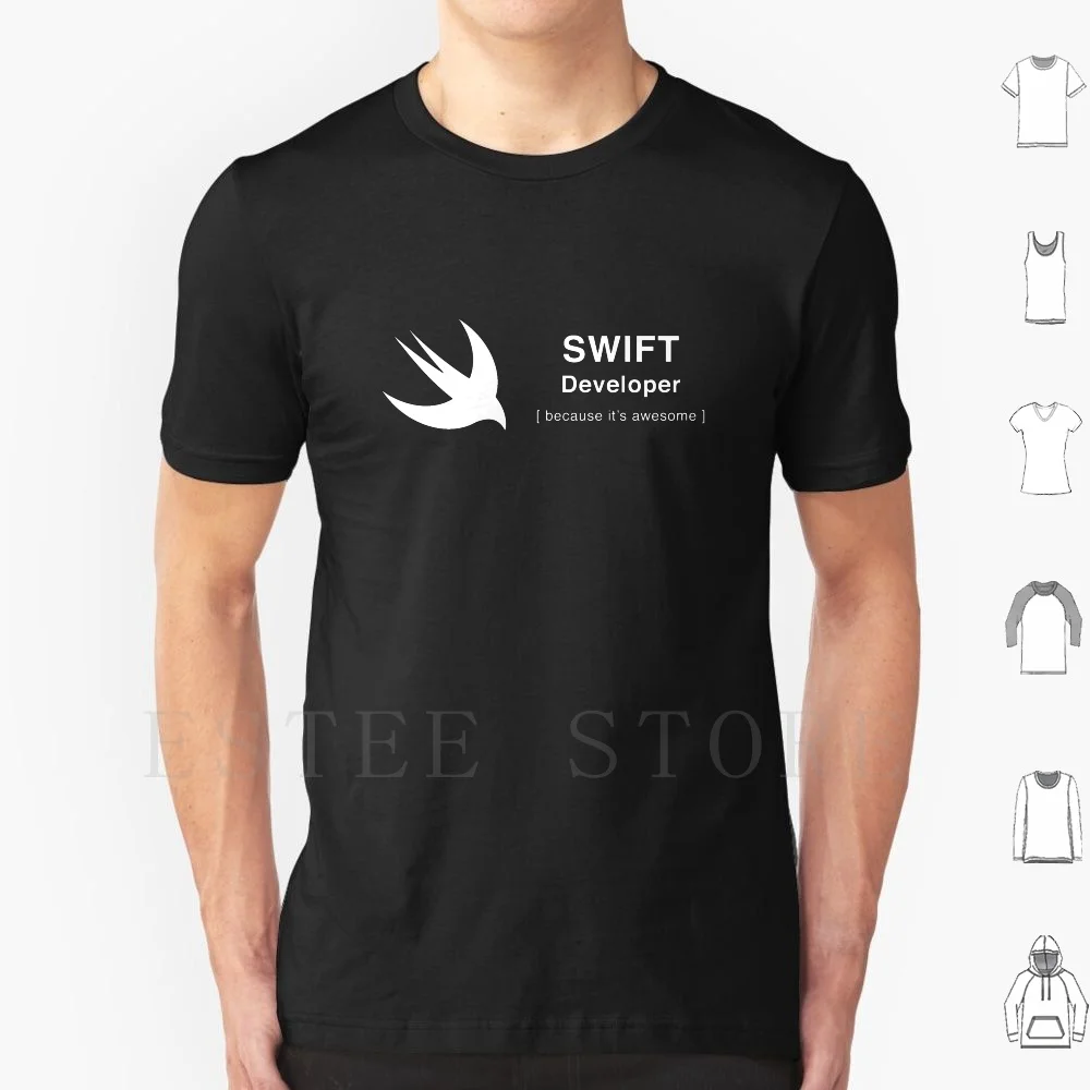 Swift Developer , Because It's Awesome T Shirt Print Cotton Swift Objc Objective Xcode Ios Developer Code Coder Programming