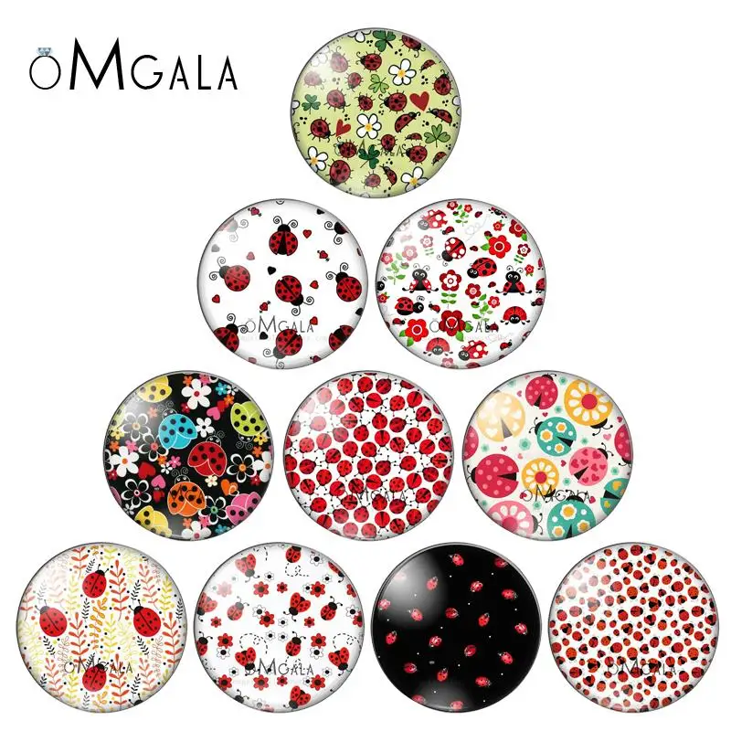 

New Cartton Drawing Insect Patterns 8mm/10mm/12mm/18mm/20mm Round photo glass cabochon demo flat back Making findings