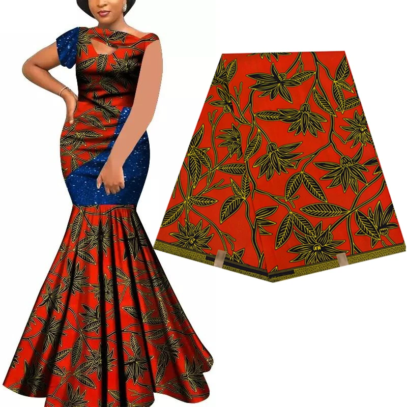 Ankara Wax Fabric African Prints Batik Tissue Patchwork Sewing Wedding Dress Handmake Artwork, DIY, High Quality Polyester Pagne