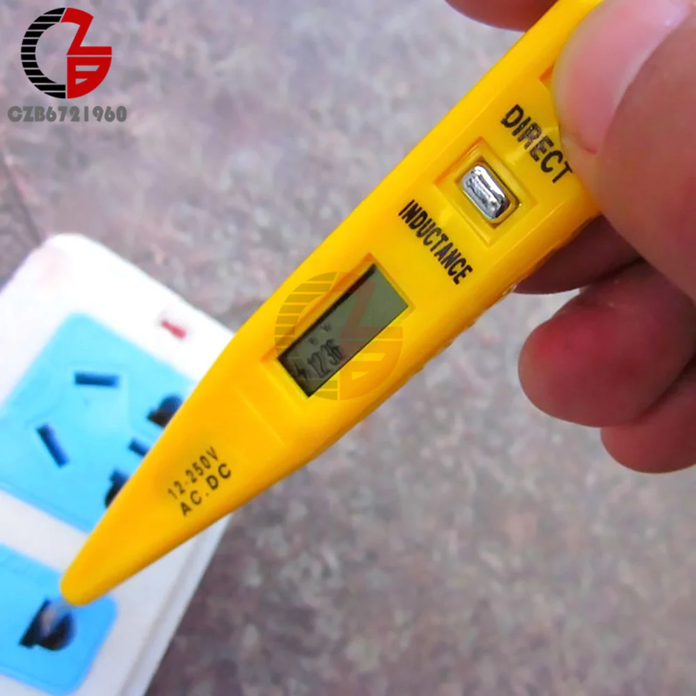 AC DC 12V-250V Voltage Tester Pen 12V 24V 36V 48V 110V 220V LCD Digital Voltmeter Wall Electric Voltage Detector Monitor Tester