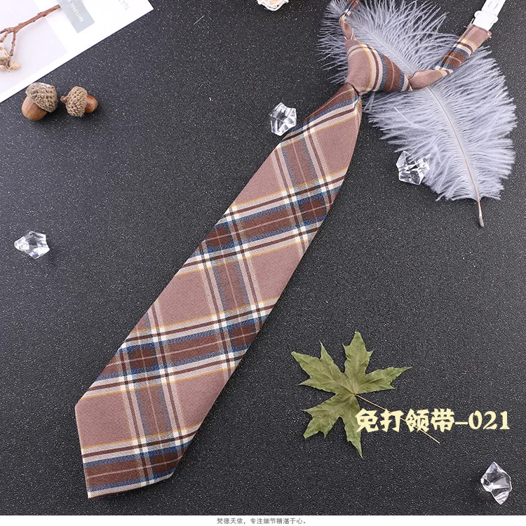 Women Plaid JK Ties Japanese Style Neck Tie for Jk Uniform Cute Necktie Suits Gravatas Sweet Simple Lazy Person Student Tie