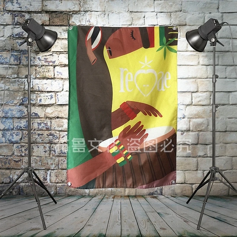 

Reggae Rock Band Heavy Metal Music Poster Cloth Flags Wall Stickers Hanging paintings Billiards Hall Studio Theme Home Decor A2