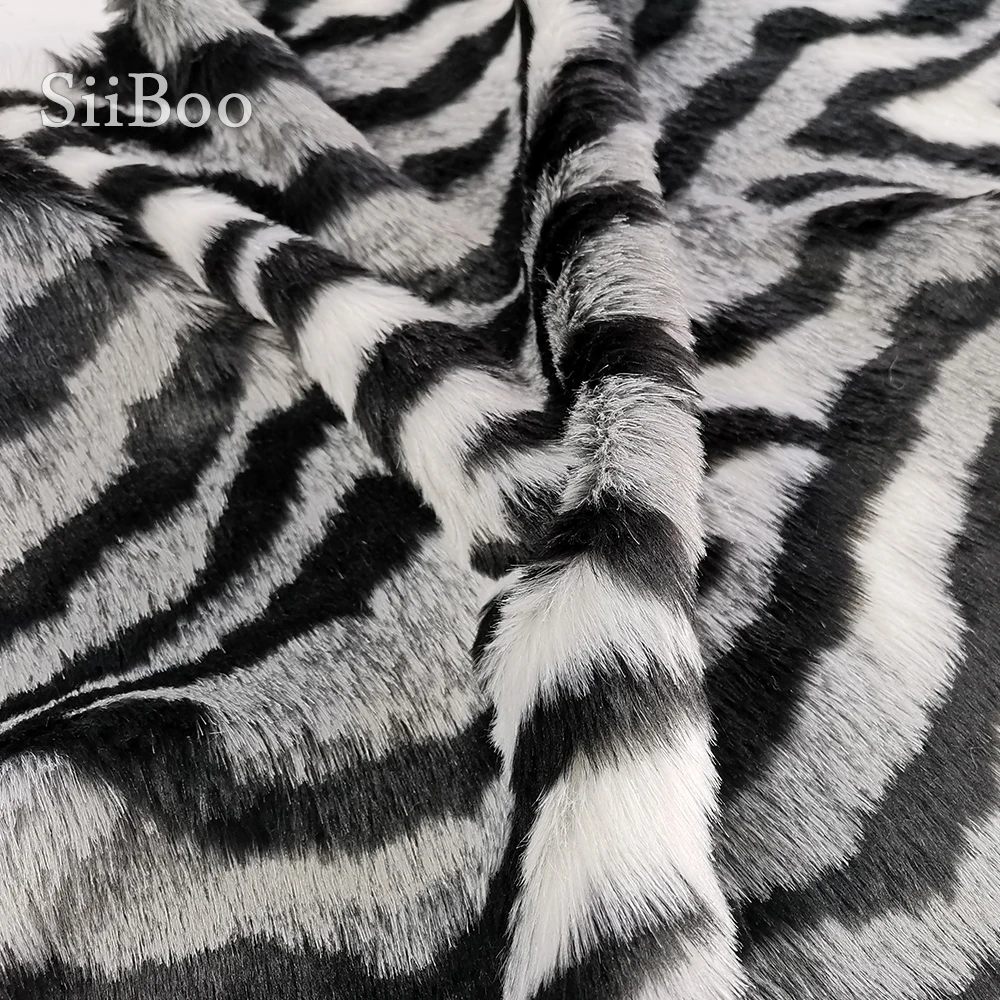 Luxury 1cm long fur leopard tiger skin faux fur fabric for winter coat vest cosplay stage newborn photography 150*50cm SP5576