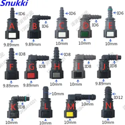 9,89 mm 9,89 D10 auto Szybkozłącze przewodu paliwowego ID6 ID8 Złącze przewodu paliwowego Plastikowe złącze żeńskie 90 180 stopni 50 sztuk dużo