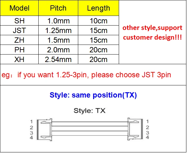 10 قطعة JST SH ZH XH PH 1.0 مللي متر 1.25 مللي متر 1.5 مللي متر 2.0 مللي متر 2.54 مللي متر 2.0 2/3/4/5/6/7/8/9/10/11/12-Pin أنثى و موصل سالب مع كابل