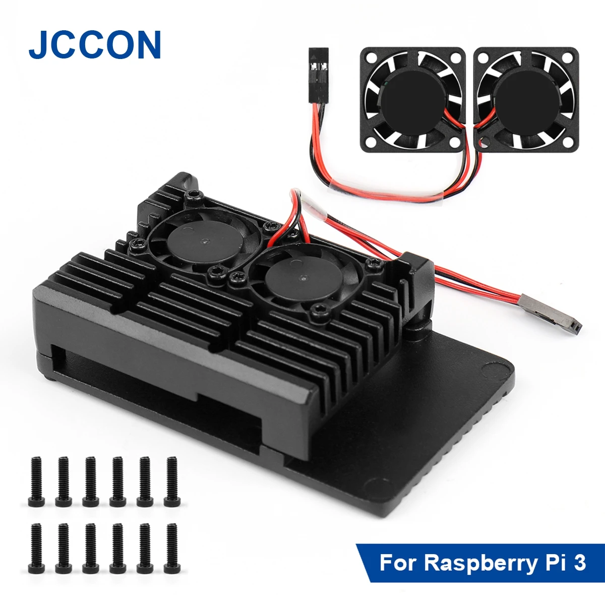 

For Raspberry Pi 4 Model Case Aluminum Alloy Shell Enclosure Box Heatsink Adapter SD Card For RPI Model 4 With 2 Cooling Fan