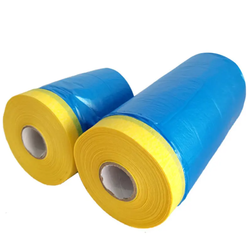 Car Plastic Masking Film Pre-taped Protective Masking Film Adhesive Automotive Paint Masking Film