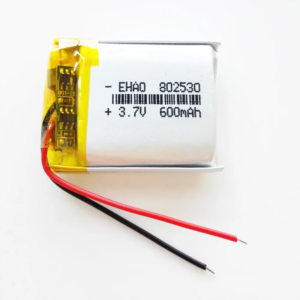 3.7V 600mAh litowo-polimerowa LiPo akumulator 802530 do Mp3 słuchawki PAD DVD ebooka zestaw słuchawkowy Bluetooth rejestrator kamery