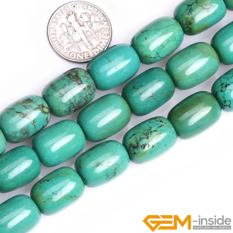 Natural Old Turquoises Drum Spacer Loose Accessorries Mala Beads For Jewelry Making Strand 15 inch DIY Jewelry Bead For Men Gift