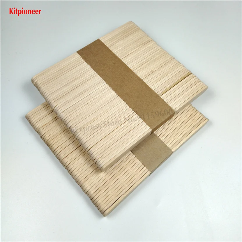 100 szt. Patyczki do lodów drzewnych naturalnie drewniane drewno Pop DIY mrożone patyczki do lodów cukierniczych Popsicle akcesoria