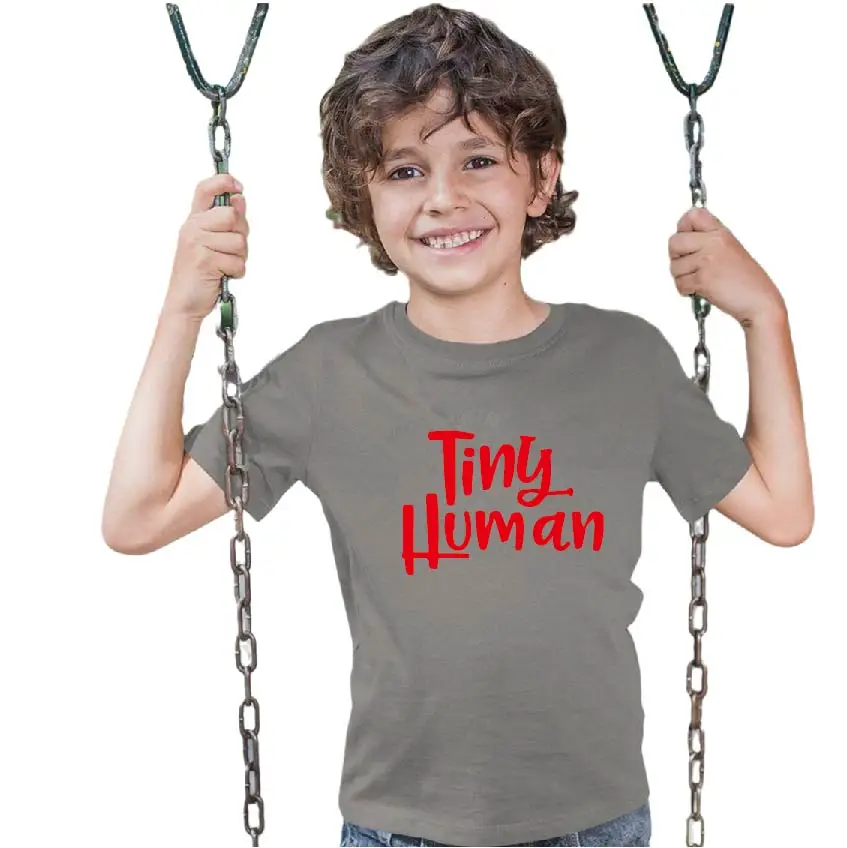 Funny Toddler T-Shirts Kids Summer Shirt Trendy Childrens Tee Tiny Human Shirt Boys/Girls  Picture TShirts Cute Fashion Swag