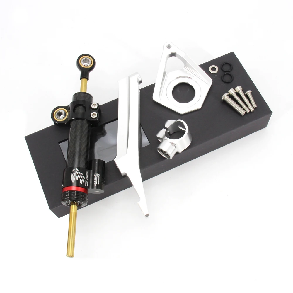 Voor YAMAHA YZF R6 YZF600 2003 2004 2005 Motorfiets Hoge kwaliteit koolstofvezel CNC Stuurdemper Stabilizer Beugel Volledige