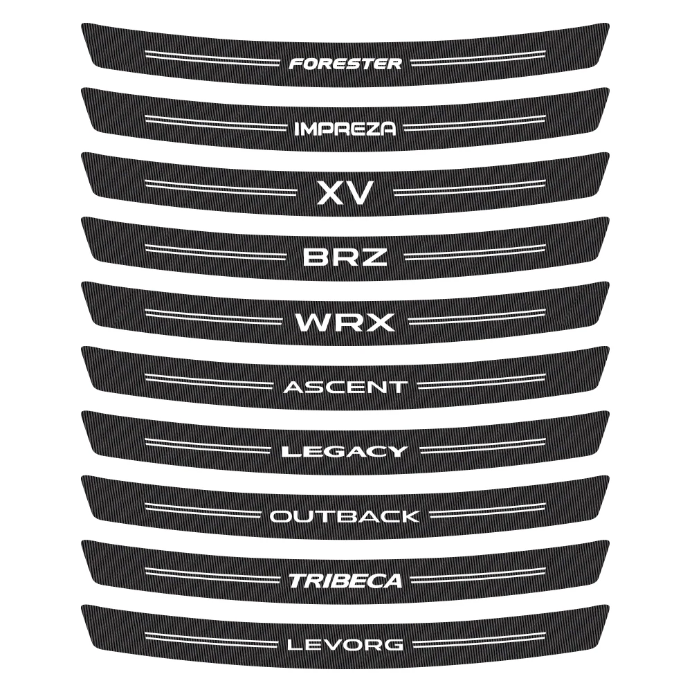ألياف الكربون نمط مانع صدمات خلفي للسيارة الجذع ملصقات لسوبارو فورستر XV BRZ Crosstrek Ascent WRX Outback XV Exiga Levorg