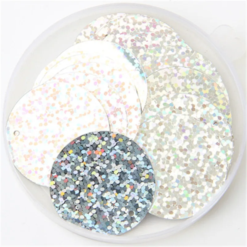 Pailletten 30mm 40mm 50mm Pailletten für Handwerk große runde Pailletten Paillette Lentejuelas mit 1 Seitenloch DIY manuelles Nähzubehör – Detail 12