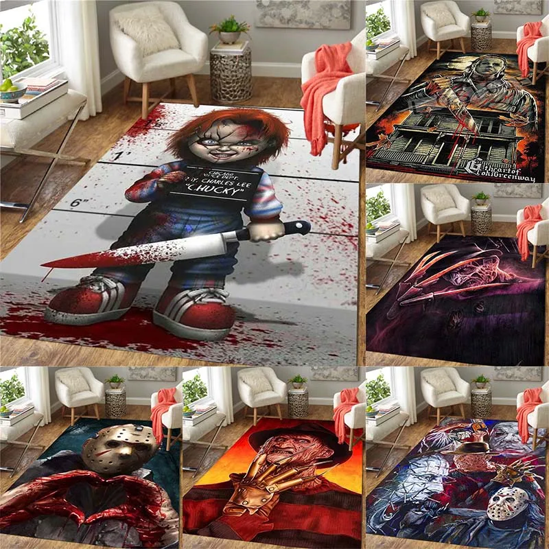 LOUSIDREAM Horror Series Carpet Living Room Home Decor Sofa Table Rug Anti Slip Chair Cushion Lounge Mat