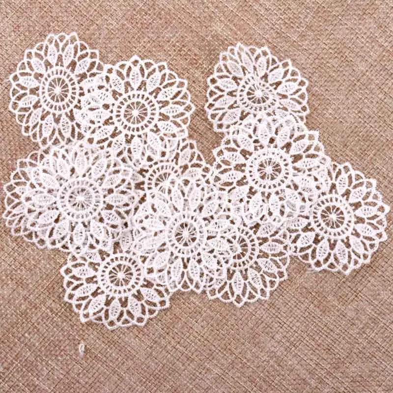 20pcs Beautiful White Color Net Lace Trim Embroidered Lace Ribbon For Sewing Wedding Decoration DIY 45mm