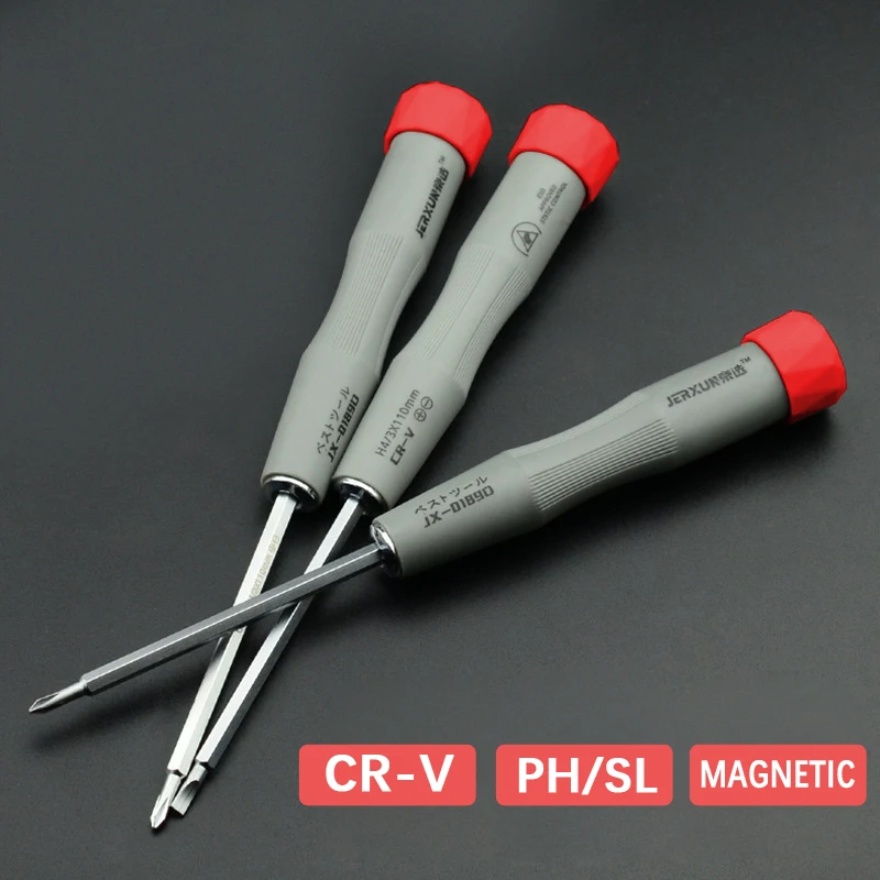 Dual Purpose Mini Screwdriver Phillips Slotted 3mm Screw Driver PH Screwdriver CR-V Magnetic Bolt Driver Screw-driving Tools