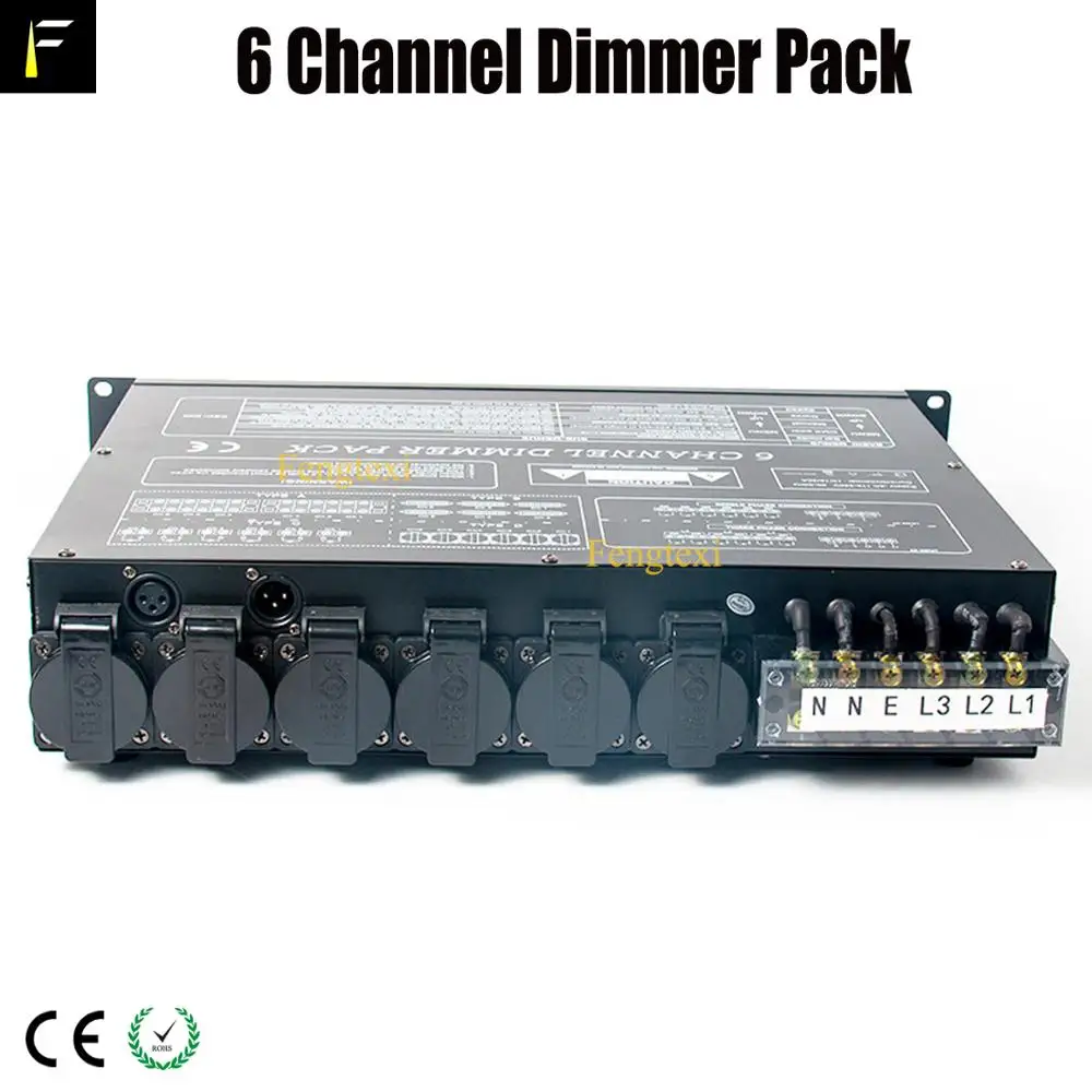 6Channel（6ch）Digital Dimmer Pack with Linear/Switch/Square Control Mode 6x4000w Stage Light Digital Controller Dimming Console