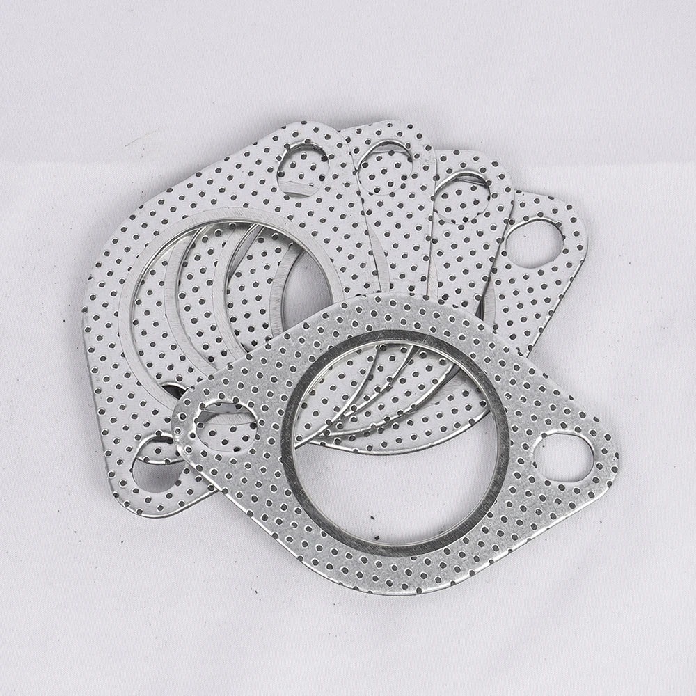 2.0/2.16/2.36/2.5/2.75/3.0 inch Car Exhaust Downpipe Flange Gasket Exhaust Pipe Gasket Universal Two holes 5pcs/pack