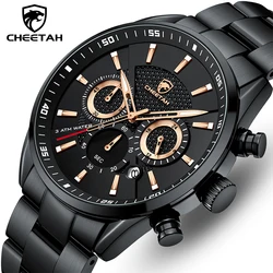 CHEETAH New Watch Top Brand Casual Sport Chronograph Men's Watches Stainless Steel Wristwatch Big Dial Waterproof Quartz Clock