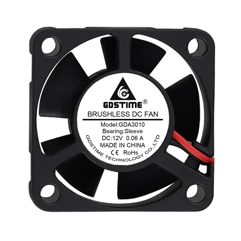 2 pezzi Gdstime DC 12V Fan 3CM 3010 2pin stampante 3D ventola del radiatore ad alta velocità 30mm x 30mm x 10mm 30mm Mini ventola di raffreddamento per Laptop