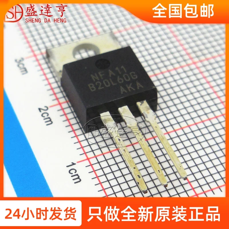 10Pcs/Lot MBR20L60CTG B20L60G 20A 60V TO220  DIP Schottky Barrier Diode/ NEW Original In Stock