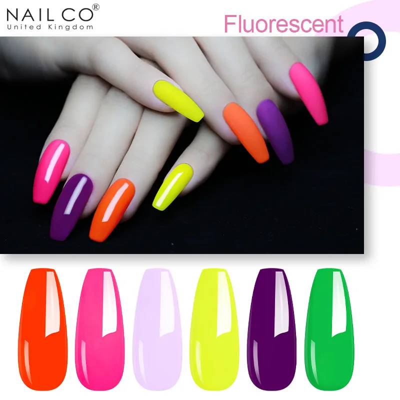 

NAILCO 15ml Uv Art Gel Nail Polish Fluorescence Color Summer Series Semi Permanent Acid Free Varnish Soak Off Top Base Coat Nail