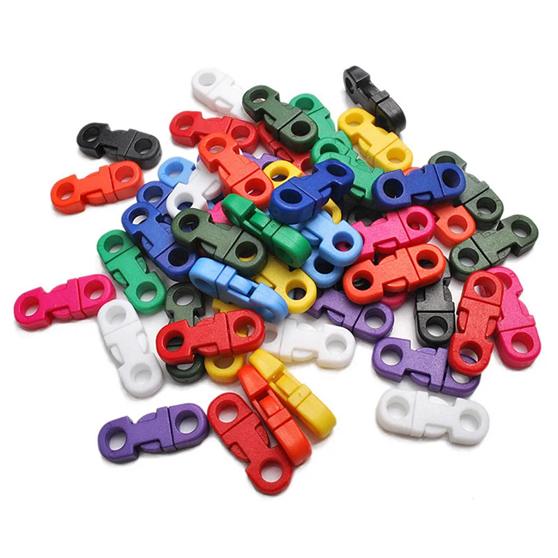 20Pcs 10mm Color Mini Hang Buckle DIY Craft Hand Ring Rope Buckle Plastic Clasp Pet Collar Costume Luggage Hardware Accessories