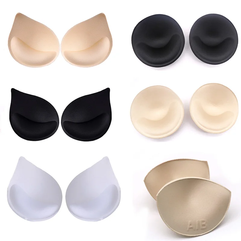 4 pz/2 paia morbido spugna reggiseno pad bikini petto tazza push up inserto cuscinetti in schiuma per le donne costume da bagno imbottitura