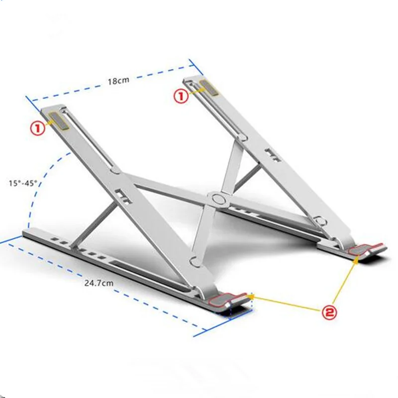 Multifunctional Computer Laptop Bracket Excellent Aluminum Alloy Adjustable Portable Folding Bracket Universal Model Use