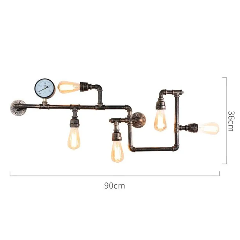 Nordic Vintage Pijp Wandlamp Industriële Decoratieve Stoom Punk Lamp Voor Foyer Bar Koffie Eetkamer Thuis Loft Wandlamp