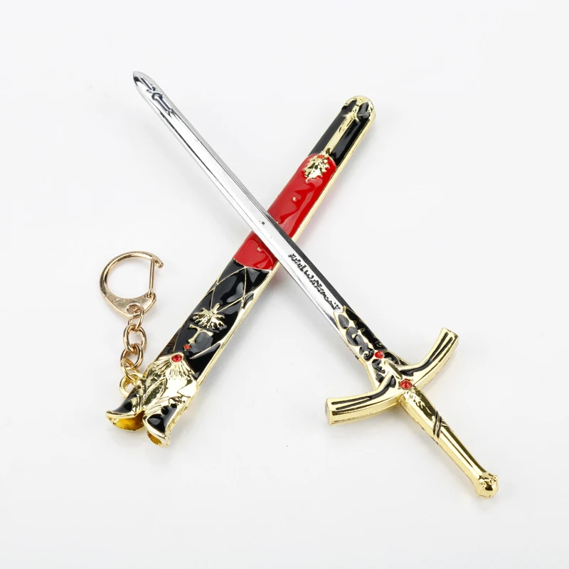 Sword Pendant Keychain Cosplay Toys Men Cosplay Weapon Key Chains Enamel Jewelry Zinc Alloy Llaverios