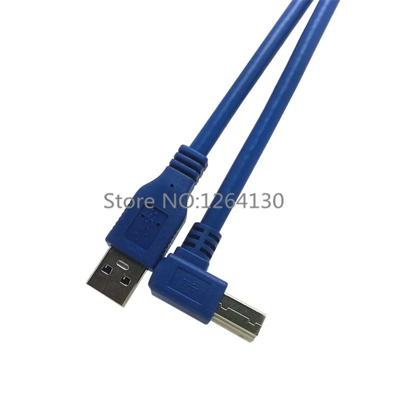 USB 3.0 A męski na prawy kąt 90 stopni USB3.0 typ B męski kabel AM/BM szybki kabel do drukarki 0.3m/0.6m/1m/1.8m/3.m