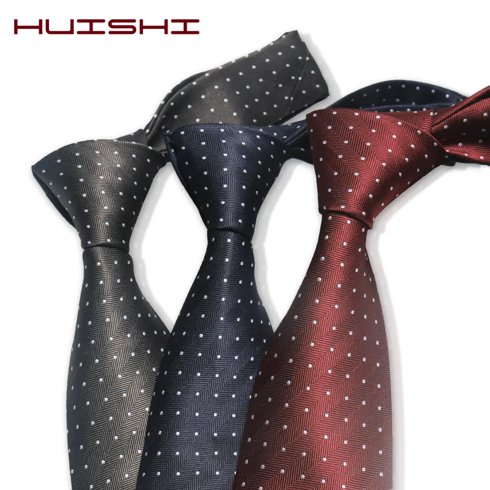 

HUISHI Tie Grey Mens Business Wedding Part Necktie 8cm Grey Dot Ties For Men Dotted Pattern Gravatas 8CM Shirt Accessories