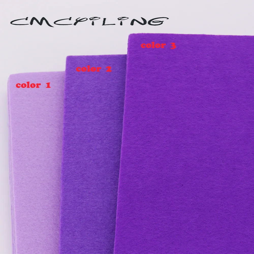 CMCYILING Purple Hard Felt 1 MM Thickness Polyester Cloth For DIY Crafts Dall Scrapbook / Non-Woven Sheet  20 Pcs/Lot  20*30cm