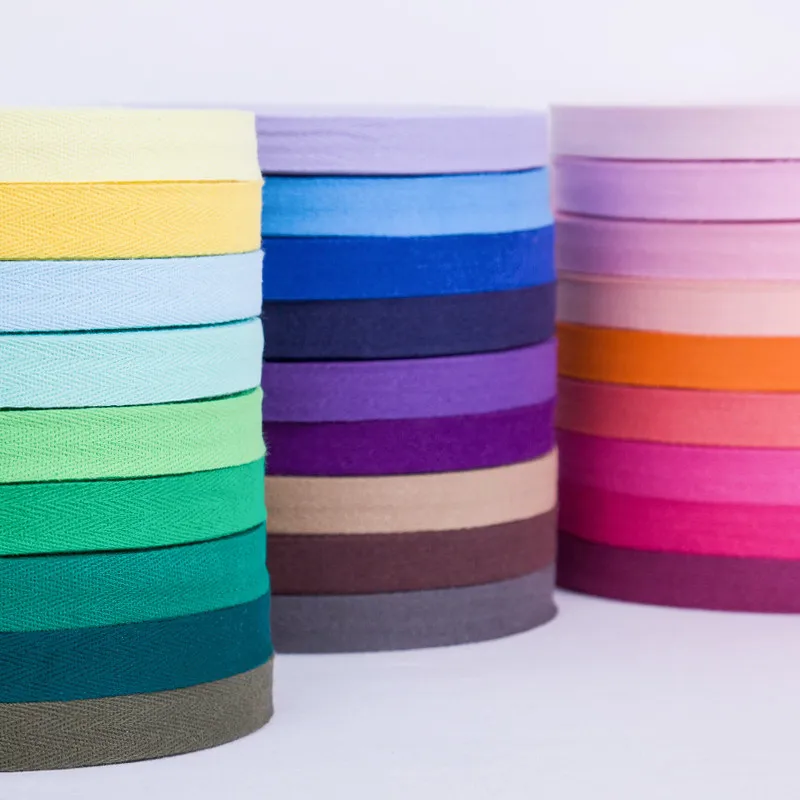 New Colourful 10mm 20mm Chevron 100% Cotton Ribbon Webbing Herring Bonebinding Tape Lace Trimming for Packing DIY Accessories