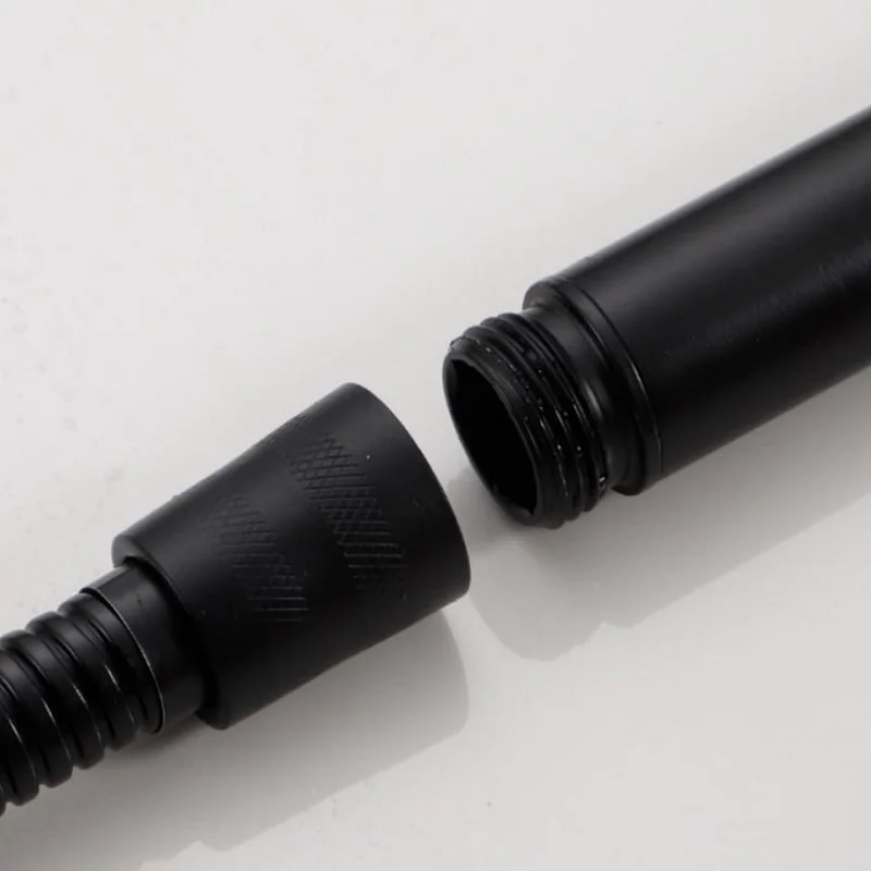 Cabezal de ducha de mano de alta presión, conjunto de ducha montado en la pared con manguera y soporte de ducha, acero inoxidable 304, negro mate