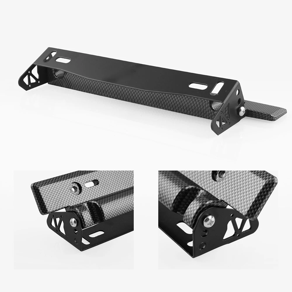 Universal 1 Pcs Racing Carbon Fiber Adjustable Number Auto Car License Plate Frame Holder Mount Bracket Car-styling