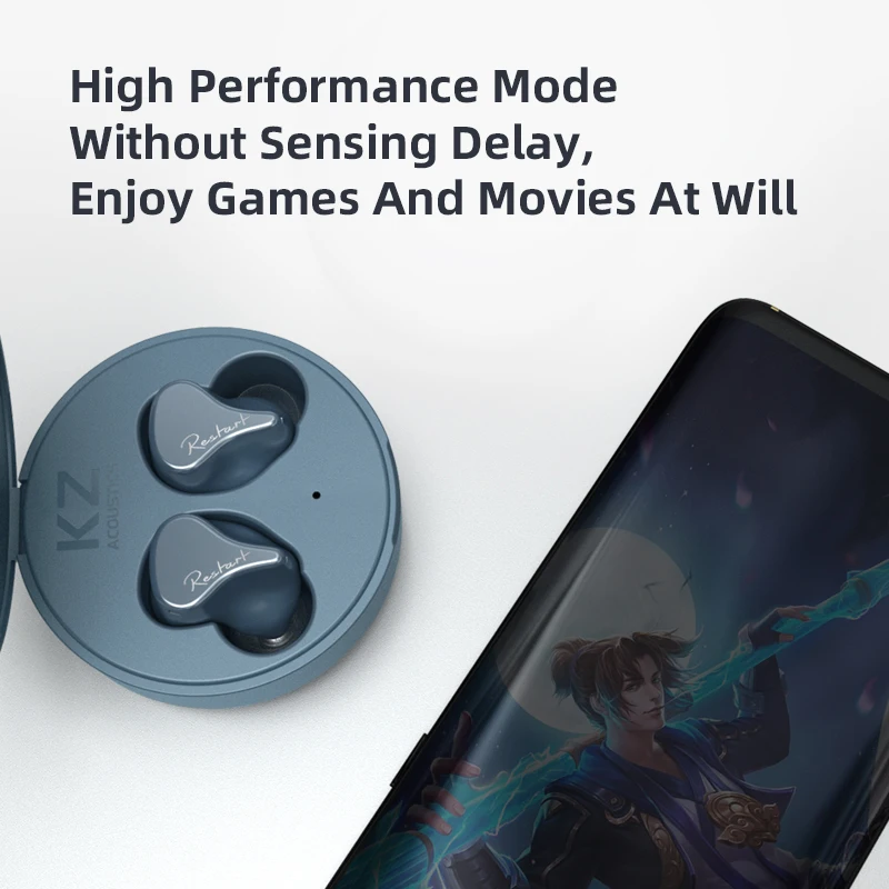 KZ SKS 1DD + 1BA auriculares TWS inalámbricos, auriculares híbridos para juegos, Control táctil, cancelación de ruido, Auriculares deportivos