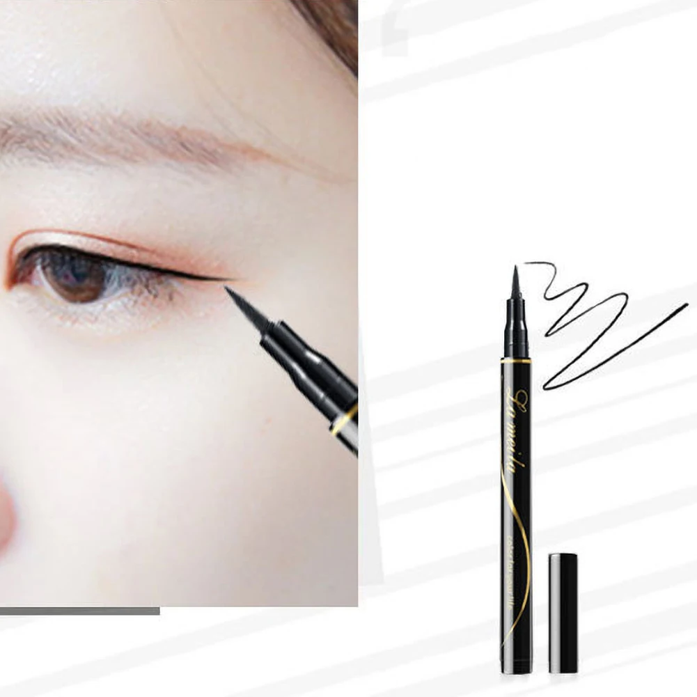 Eyeliner nero professionale penna liscia antiolio impermeabile a lunga durata ad asciugatura rapida non Blooming Liquid Women Eyeliner Makeup Tools