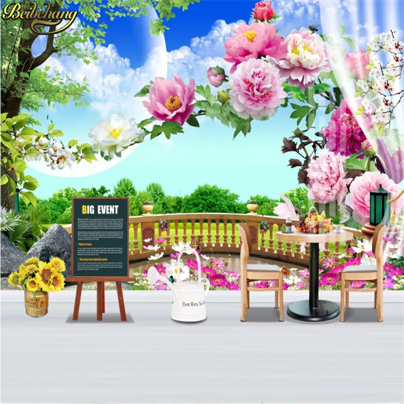 

beibehang Custom photo wallpaper papel de parede 3d Flower art restaurant retro sofa background of wall paper Home Decoration