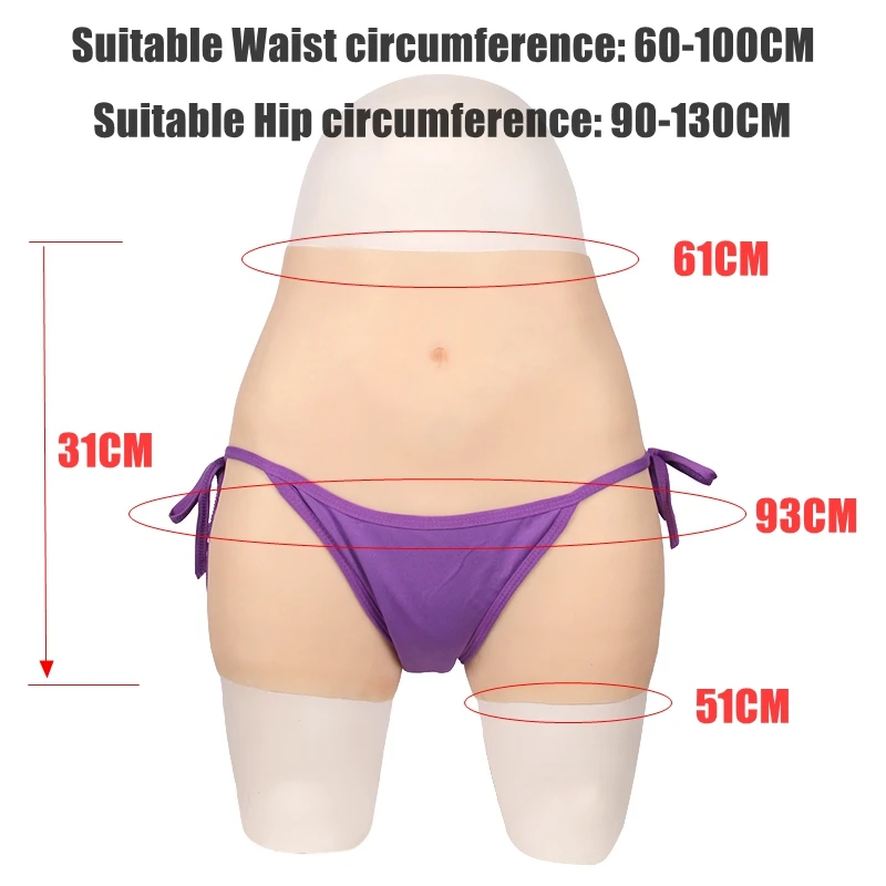 93CM Silicone Realistic Vagina Panty Shemale Crossdresser Pussy Pants Transgender Artificial Sex Fake Underwear Enhancer Hip 2G