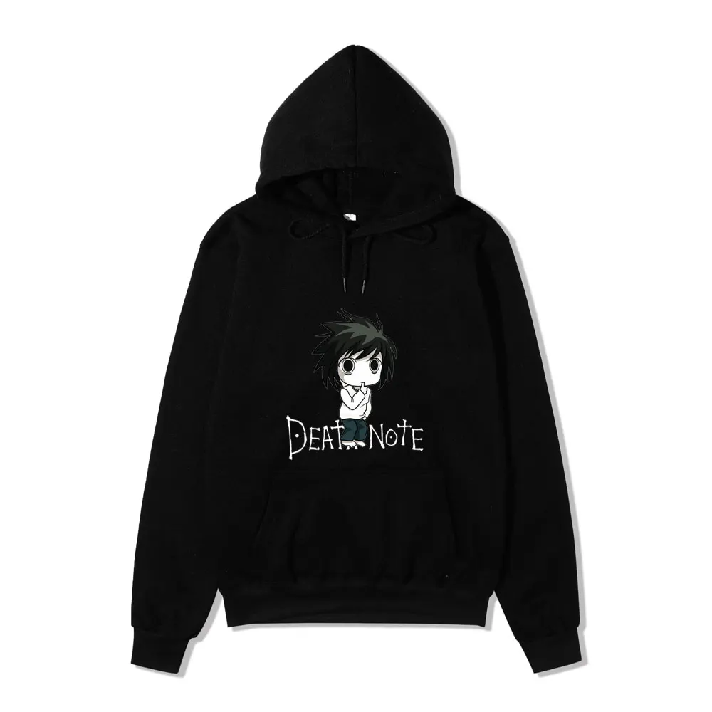 Hot Japanese Anime Death Note Graphic Hoodies Men Kawaii Winter Warm Harajuku Streetwear Fashion Funny Unisex Sweatshirts Male