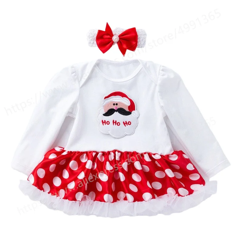 1 Year Birthday Dress Christmas Baby Girl Clothes Newborn First Christmas Costume Ropa Baby Tutu Rompers Girls Dress