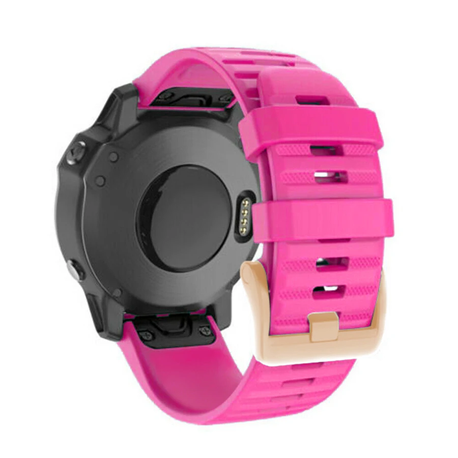 กีฬาซิลิโคนสายรัดข้อมือสำหรับ Garmin Fenix 6X 6 6S Pro 5X 5 5S Plus 3 3HR easy Fit Quick Release สปอนเซอร์20 22 26มม.