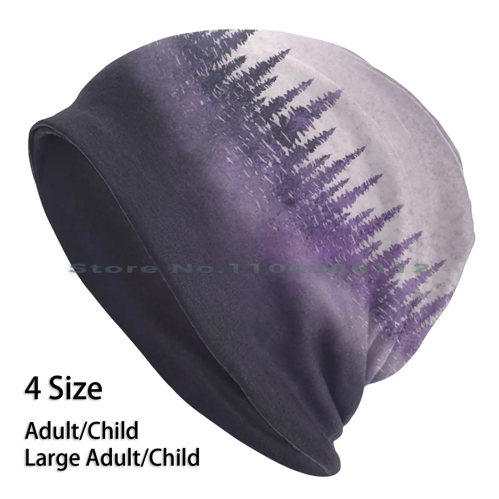 Misty Forest Beanies Knit Hat Foggy Purple Redwoods Landscape Redwood Forest Cloudy Moody Nature Misty Redwood Trees