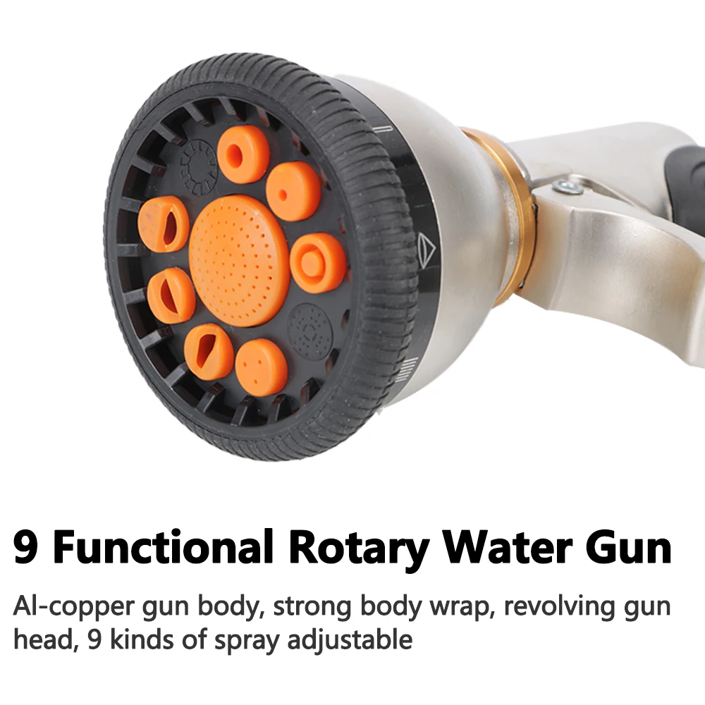 Rotary Water Spray Gun Adjustable Car Washer Irrigation Tool Variable Flow Controls Garden Watering Sprinkle High-Pressure