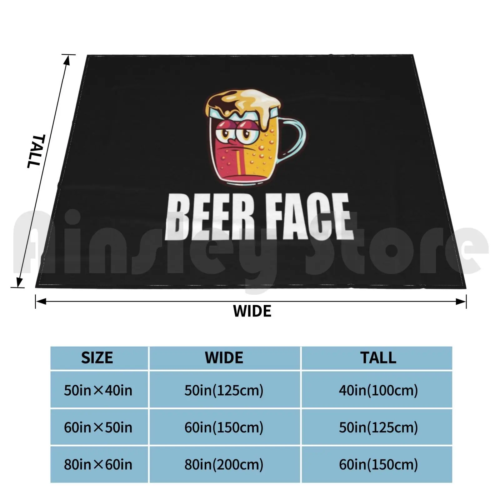 Funny Beer Face Design Blanket For Sofa Bed Travel Beer Beer Lover Love Beer Beers Lager Pale Ale Ipa Brew Beer