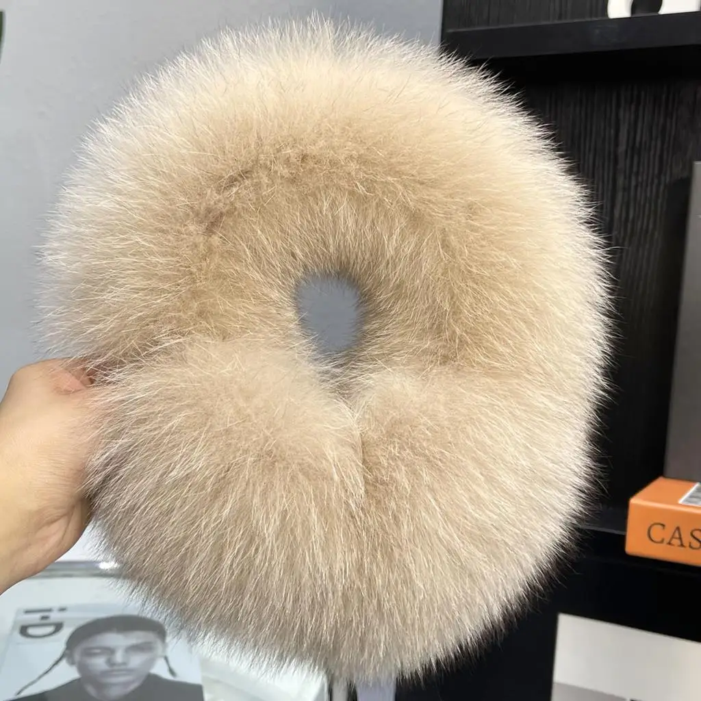 2021 New Fashion Luxury Genuine Real Fox Raccoon Fur Winter Warm Fluffy Earmuffs Earcaps Scarf Scarves Ear Protector