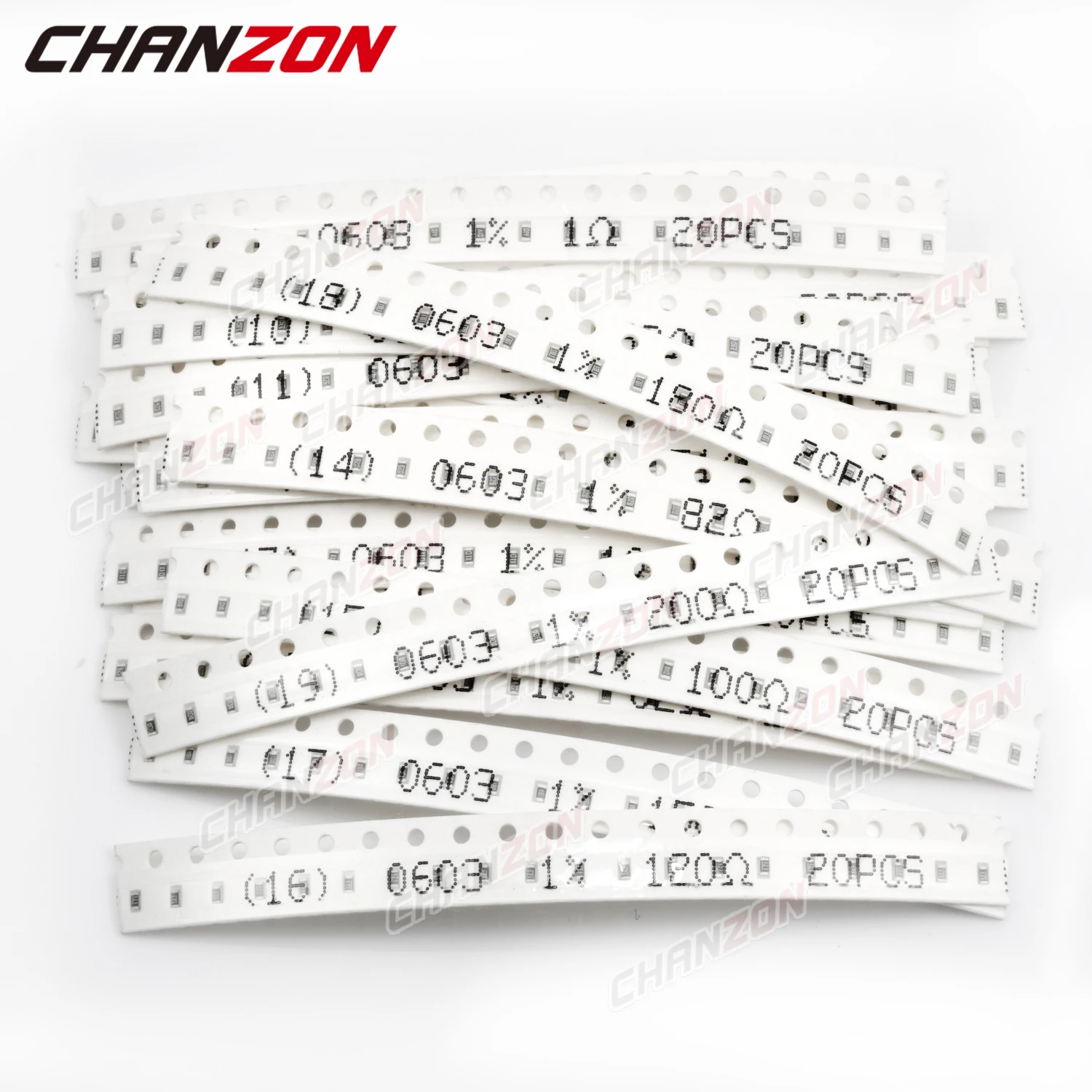 60 wartości x 20 sztuk rezystorów SMD 0603 Różne zestawy 1200 szt. 0ohm - 10M Ohm 1/10 W 1% Zestaw rezystancji chipów folii o wysokiej precyzji